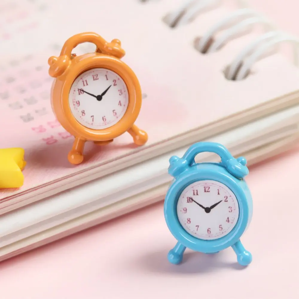 1 Pcs 1:12 Scale Mini Metal Alarm Clock Doll House Decoration Dollhouse Miniature Toy Doll Kitchen Living Room Accessories