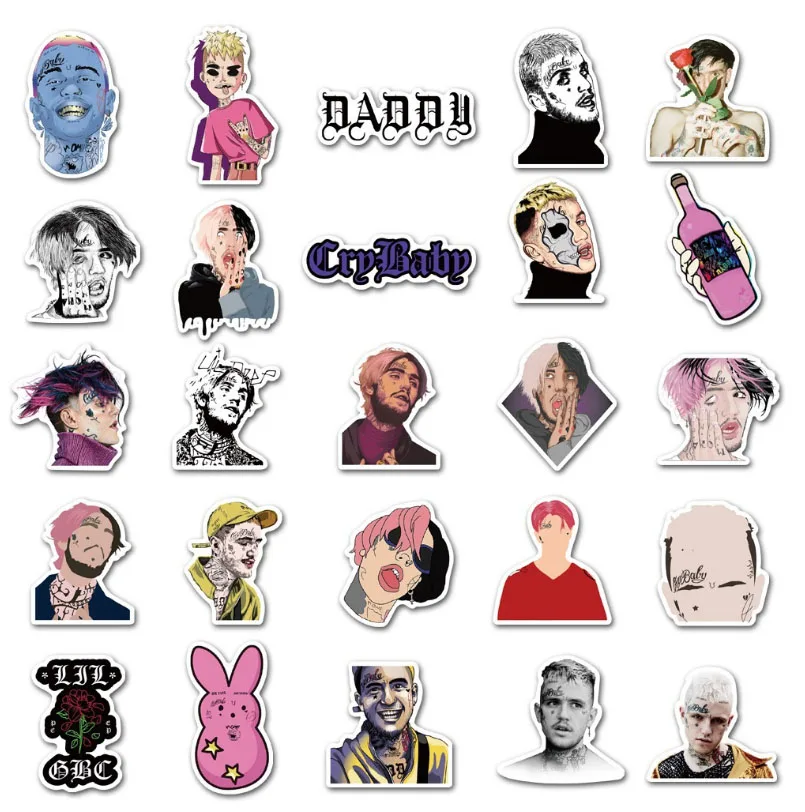 10/30/50pcs rappeur américain Lil Peep Graffiti étanche planche à roulettes valise de voyage téléphone ordinateur portable bagages autocollants bricolage enfants fille