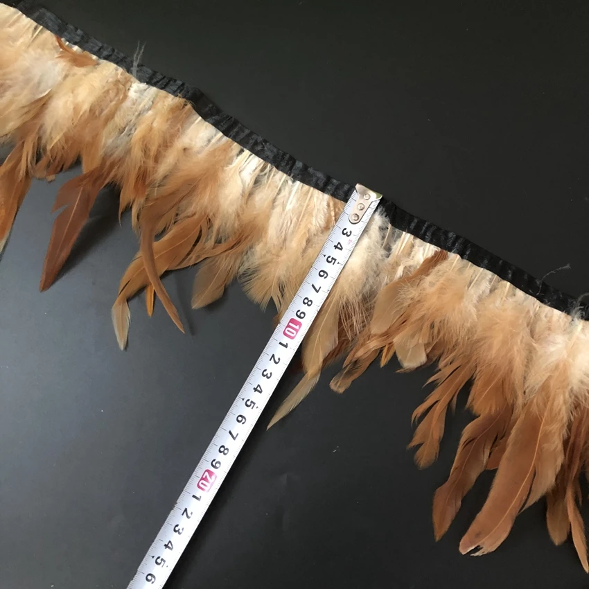 Wholesale 5 Meters 10-15CM Natural Chicken Rooster Tail Feathers Trims Strip Wedding Party Clothing Rooster Coque Feather Ribbon