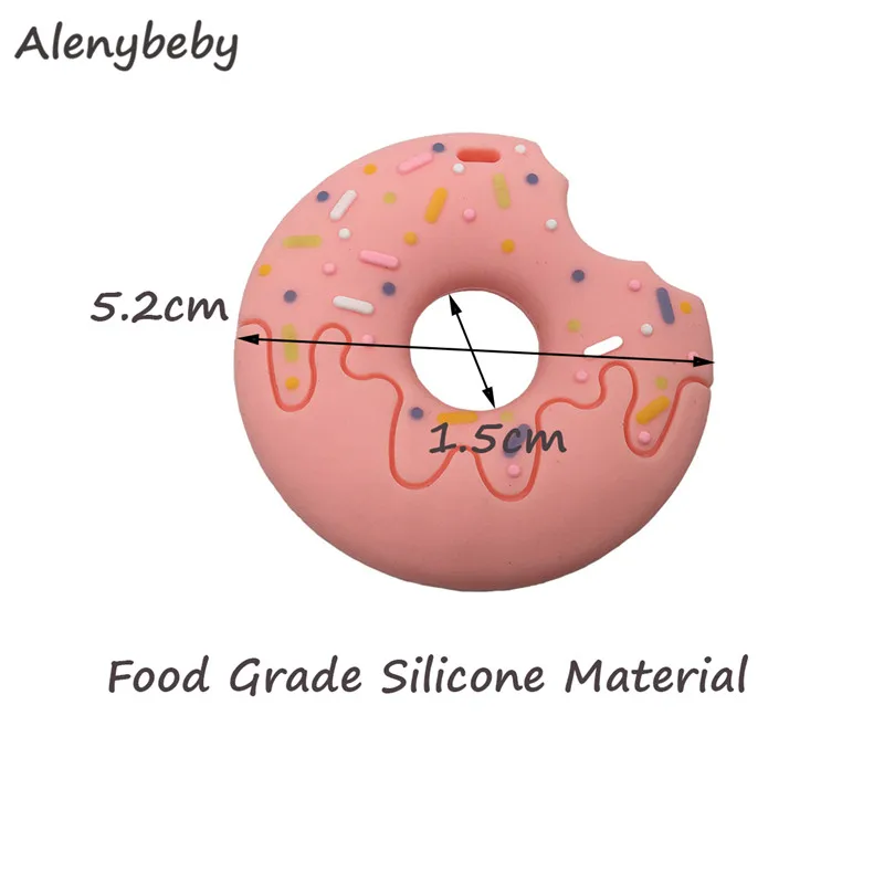 Cute Silicone Donut Beads Teether Toys For Toddlers Organic Silicone Teething Beads Safe DIY Jewelry Nursing Accessories Chewing