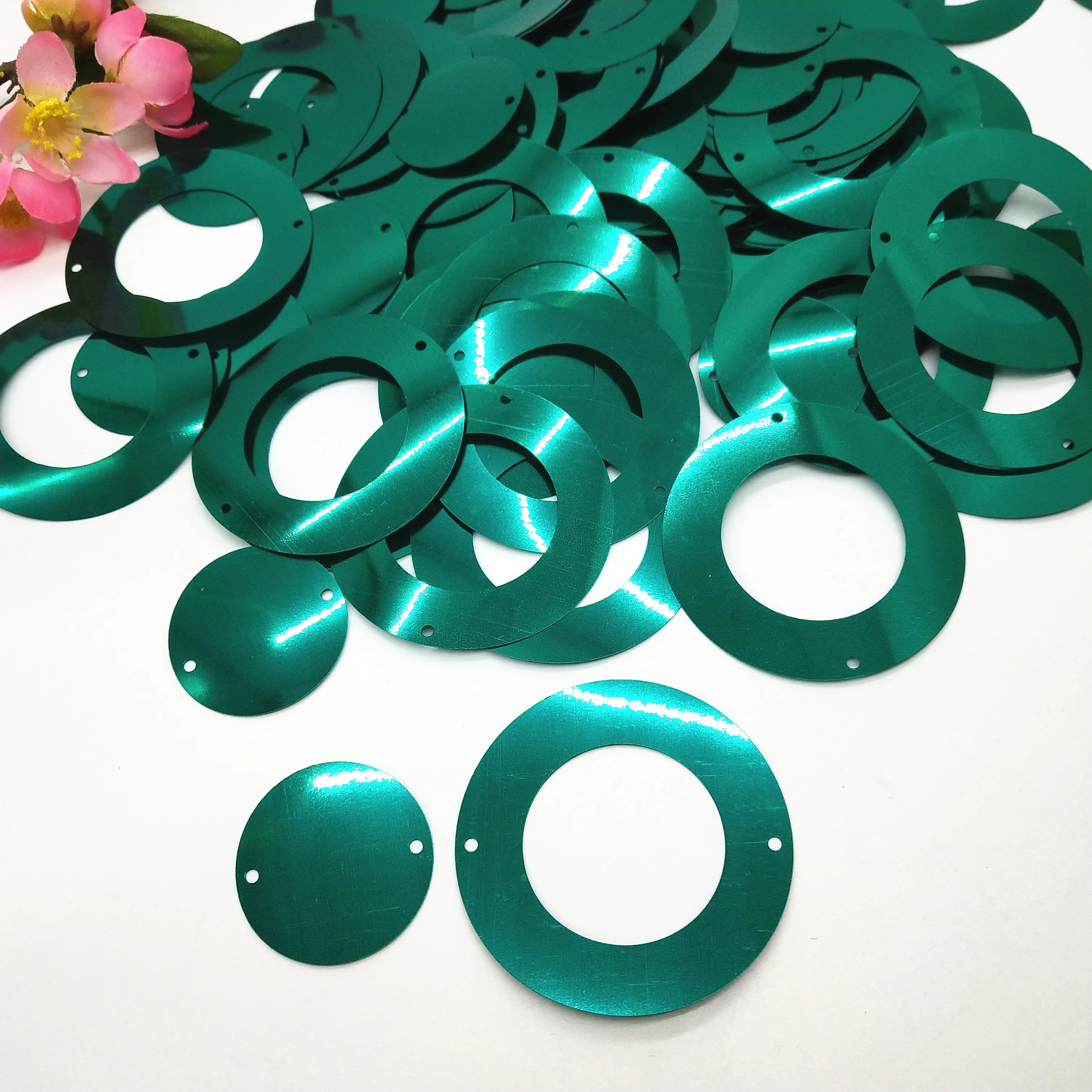 50g Blackish Green Large Round Circle Sequins 50mm PVC Flat Sequin For Crafts Wedding Decoration 2pcs Set Paillette Dark Green