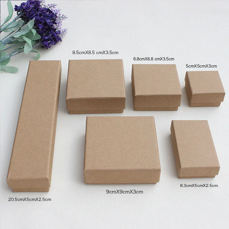 1pc Cardboard Jewelry Set Gift Box Ring Necklace Bracelets Earring Gift Packaging Boxes Square Display Cardboard Gift Case