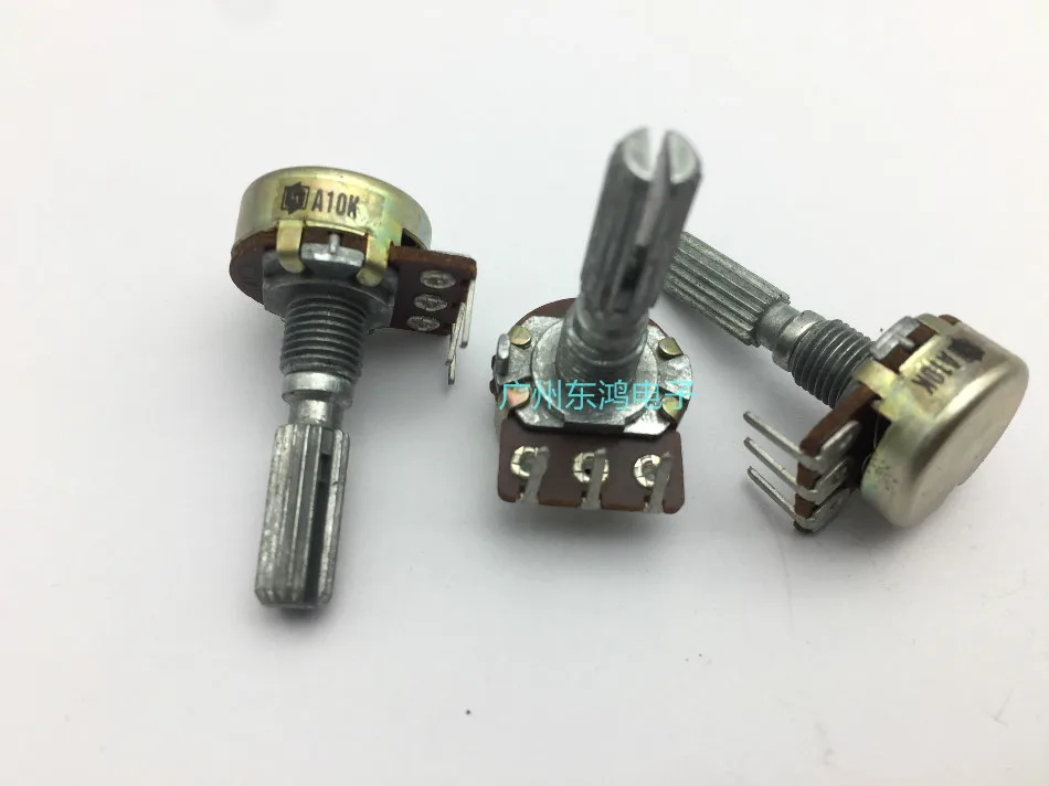 Shengwei rk16 potentiometer single 3-pin internal bending foot a10k 25mm axis volume potentiometer