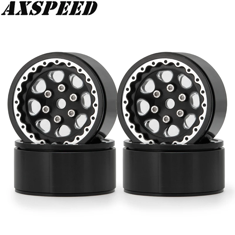 AXSPEED CNC معدن 1.9 Beadlock عجلة حافة عجلات محاور ل 1/10 محوري SCX10 D90 TRX4 TRX6 RC قطع غيار السيارات الزاحفة