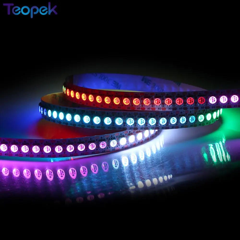 1m/5m High Density APA107 APA102 Upgrade Version RGB Strip Light HD107S Led Strip Fast PWM 30/60/144 pixels Black/White PCB DC5V