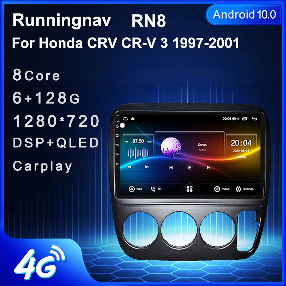 Runningnav Android 10.1/9/8 For Honda CRV CR-V 1995-2001 Android Car Radio Multimedia Video Player Navigation GPS