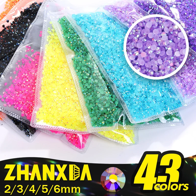 Resin Rhinestone Bulk Jelly AB Nail Art Flatback Gem For Clothes Dress Jewelry Shoe Decoration Ab Trimmings Crystals For Crafts