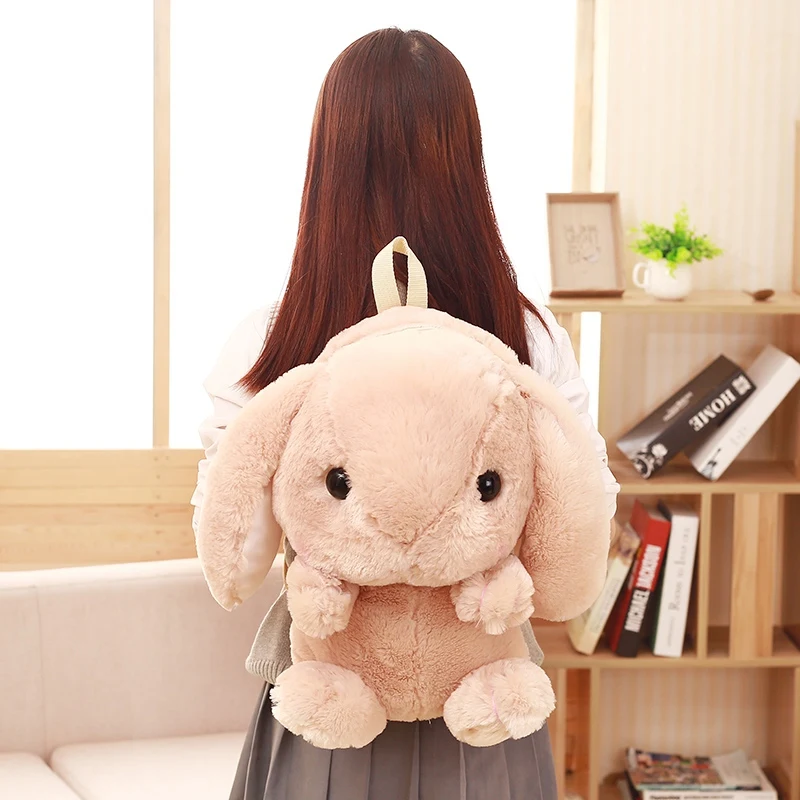 Long Ear Rabbit Plush Bag Cute Doll KawaiiShoulder Backpack Crossbody Bag Coin Purse Messenge Bags Plush Toy Girls Gift