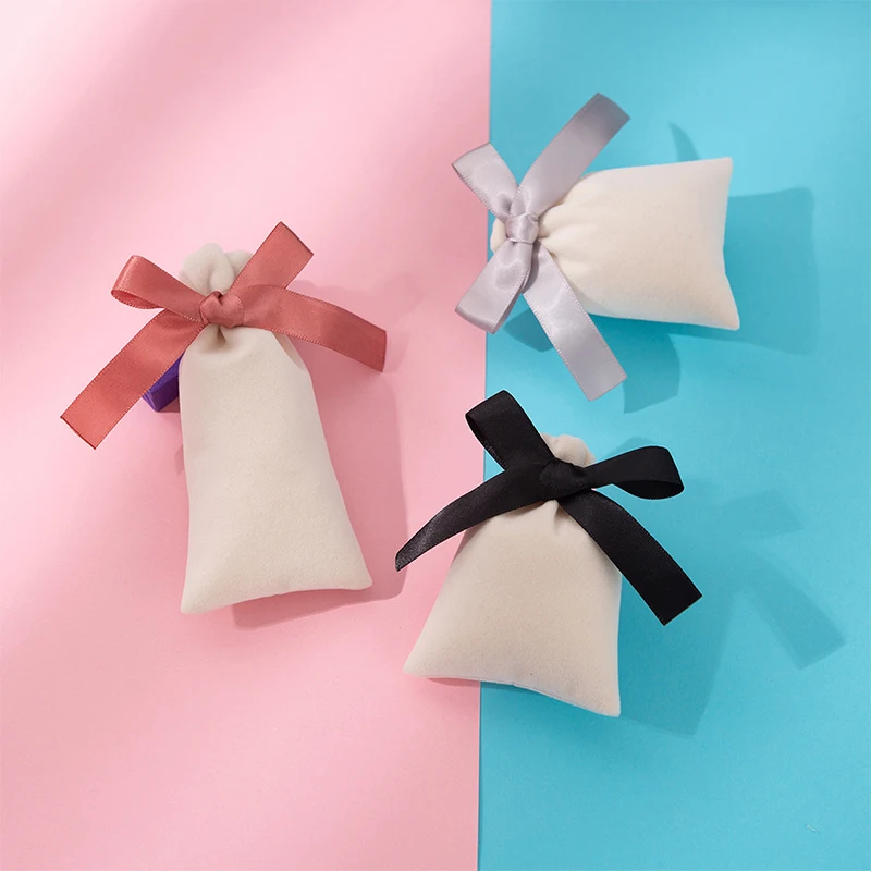 Gift Bags with Ribbon Jewelry Box Sack New Year Mystery Box Wedding Party Velvet Pouches Packaging Bags 7x9cm 6x13cm 15x20cm