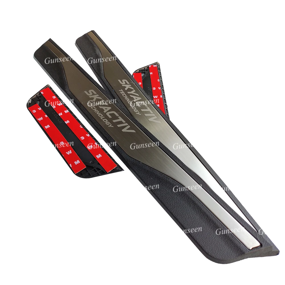 اكسسوارات السيارات التصميم لمازدا 6 عتبة باب من الفولاذ المقاوم للصدأ غطاء الدواسة شرائط حامي السيارات ملصق 2014 2015 2017 2020