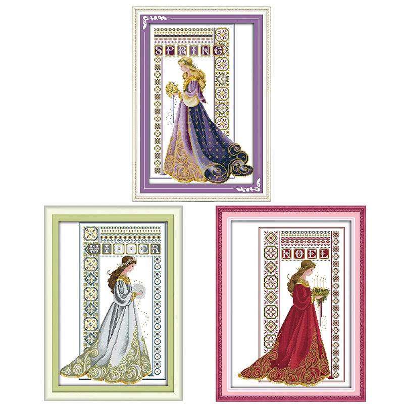 Bouquets of brides series count and printing cross stitch kit 14CT11CT embroidery kit sewing kit home decoration DIY crafts gift