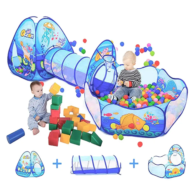 Portable Baby Playground Playpen Children Large Kids Tent Ball Pool Balls Pit with Tunnel Baby Park Camping Pool Room Decor Gift