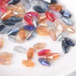 Perles à Facettes Bicone en Verre Clip Plaqué AB pour Bijoux, 3x6mm, 4x8mm, 6x12mm, pour Travaux Manuels