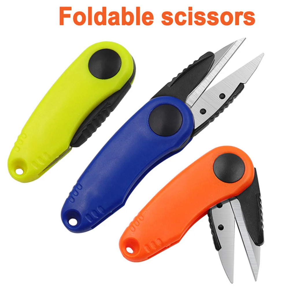 Fold Scissor Shrimp-Type Stainless Steel Fish Use Scissor Fishing Line Cut Clipper Multi-Purpose Fishing Tackle Colors Available