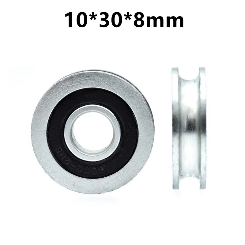 

10pcs/50pcs U Groove Radian Radius 2.5mm Wire Rope Track Guide Wheel 10*30*8mm Bearing Pulley Roller 10x30x8mm