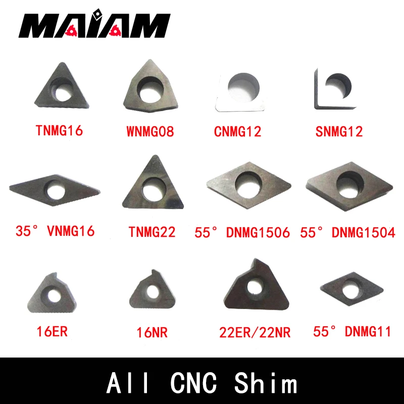 1pcs CNC shim accessories TNMG16 WNMG08 CNMG12 SNMG12 VNMG16 TNMG22 DMG1506 DNMG1504 NMG11 CNMG16 16ER 16IR 22ER all type shim