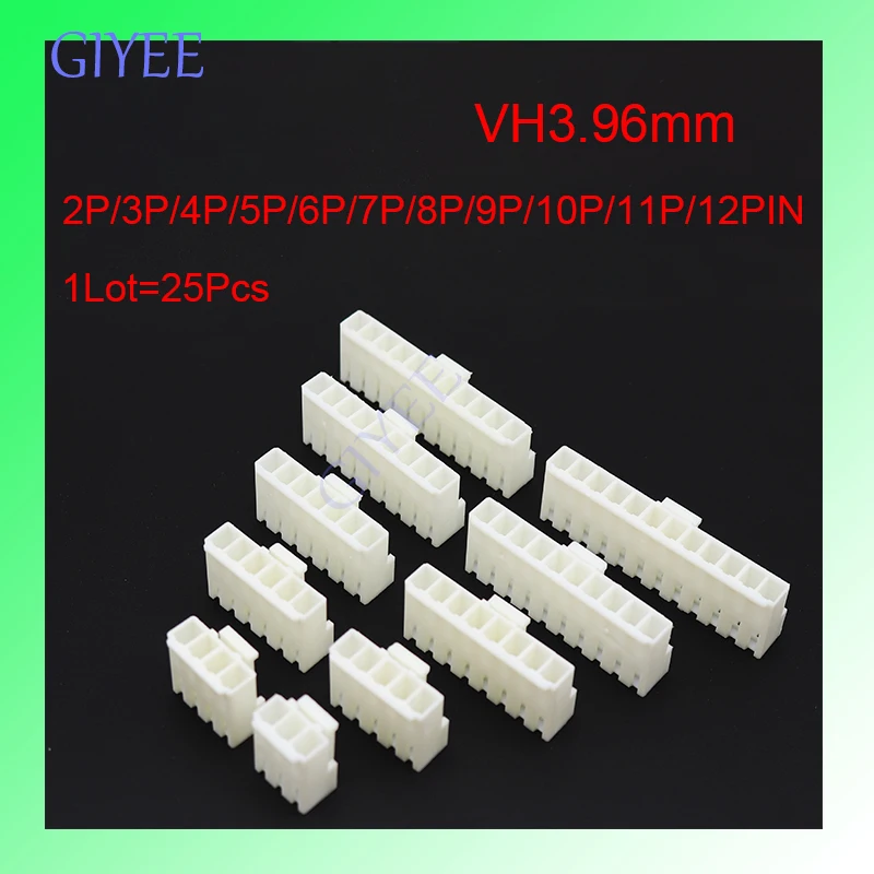 25PCS/LOT  female 3.96mm material VH3.96 Connector Leads Header Housing 2P/3P/4P/5P/6P/7P/8P/9P/10P/11P/12PIN Terminals