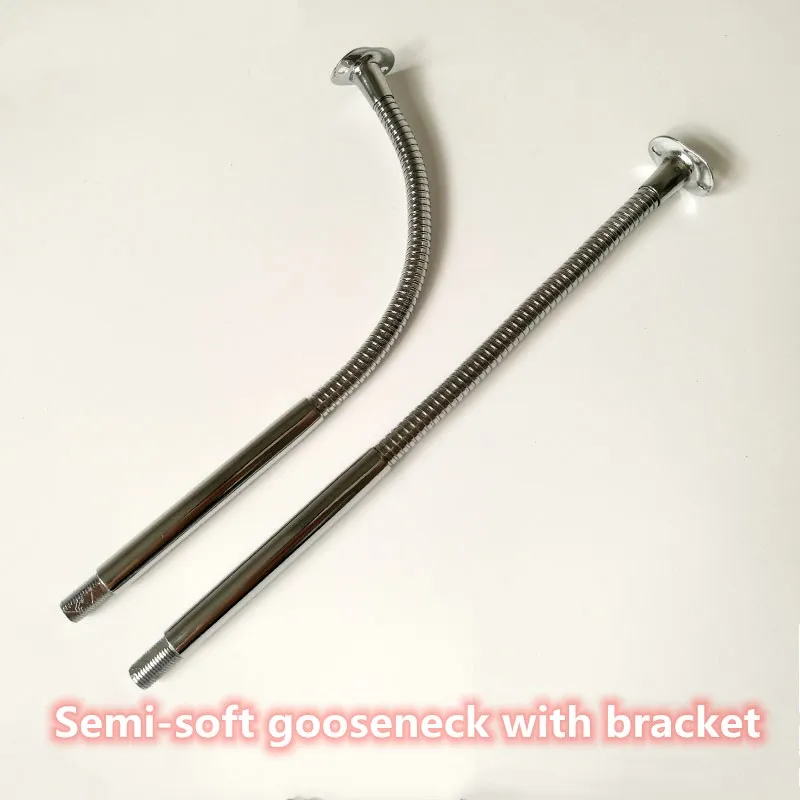 2pcs LED Gooseneck 28cm Long Hard Pipe+ Soft Flexible Metal Holder M12+M10 Hose LED Table lamp Accessory Metal Pipe With bracket