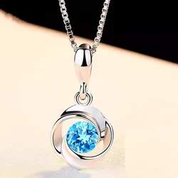 Azul natural pingente de cristal feminino s925 sterling sliver colar colgante safira jóias bizuteria pingente pierscionki feminino