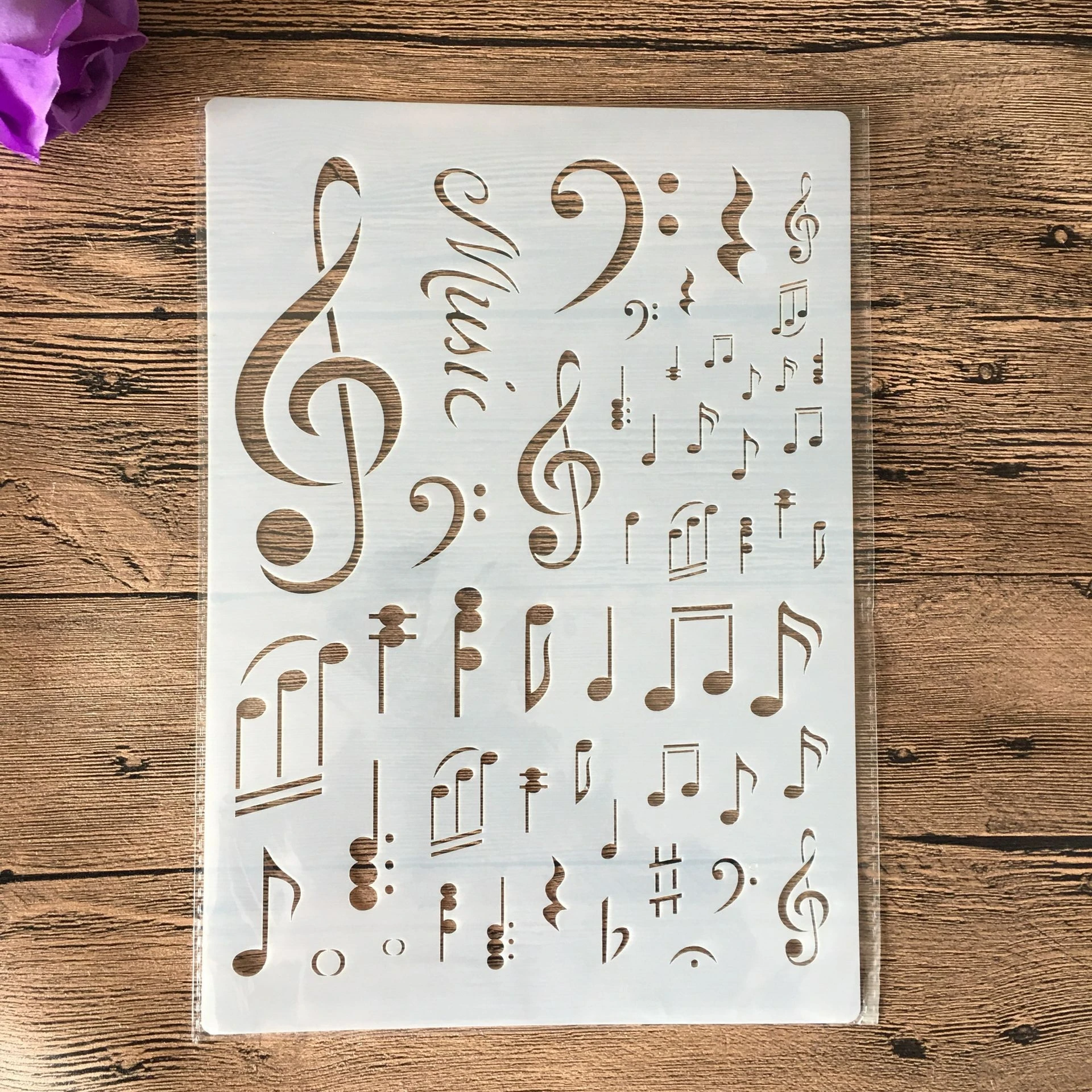 Plantillas A4 de notas musicales para manualidades, pintura de pared, álbum de recortes para colorear, álbum en relieve, plantilla de tarjeta de