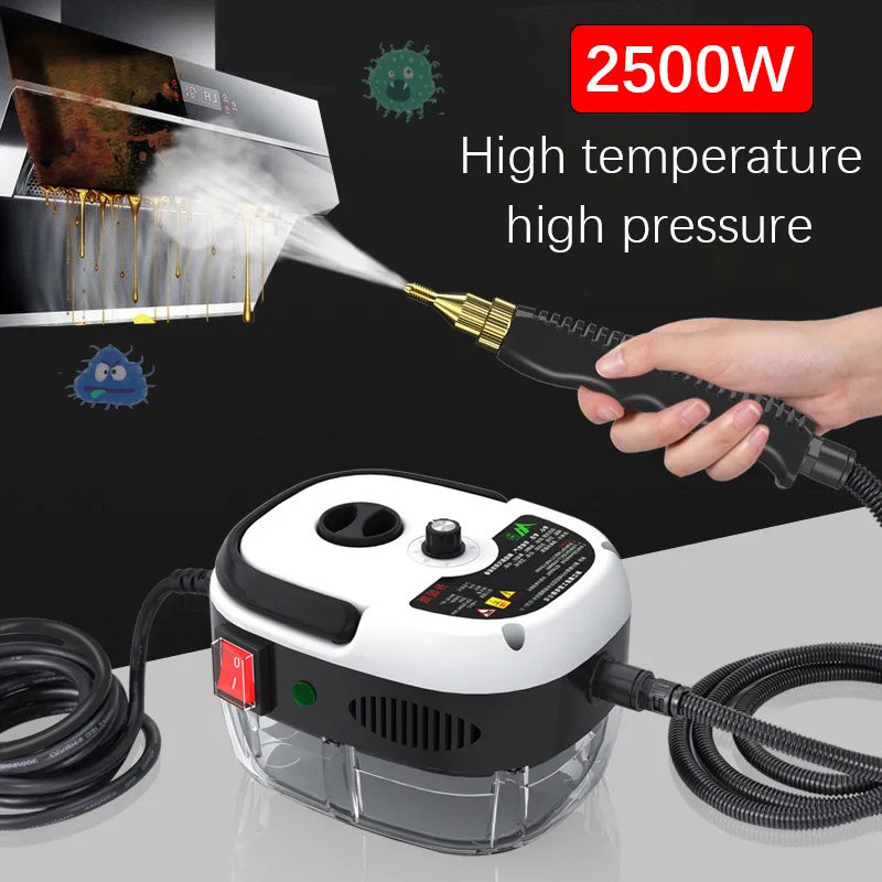 Limpiador de vapor de 2500W, generador de vapor para el hogar, campana extractora para muebles de cocina, limpieza en seco, limpiador de alta presión de múltiples puntas, nuevo