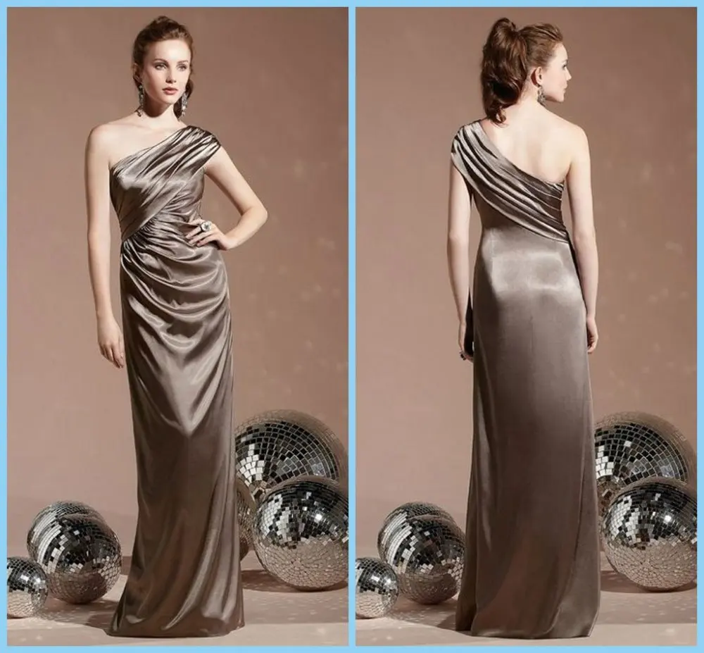 

robe de soiree Elegant Taffeta One Shoulder Pleat Floor Length Bridesmaid Dresses Gowns 2023 vestido de noiva