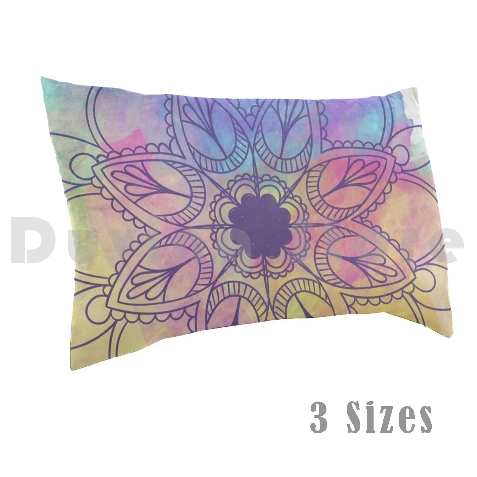 Watercolor Colorful Mandala Pillow Case DIY 50*70 Watercolor Mandala Yogi Buddhism Peace Relax Om Colors