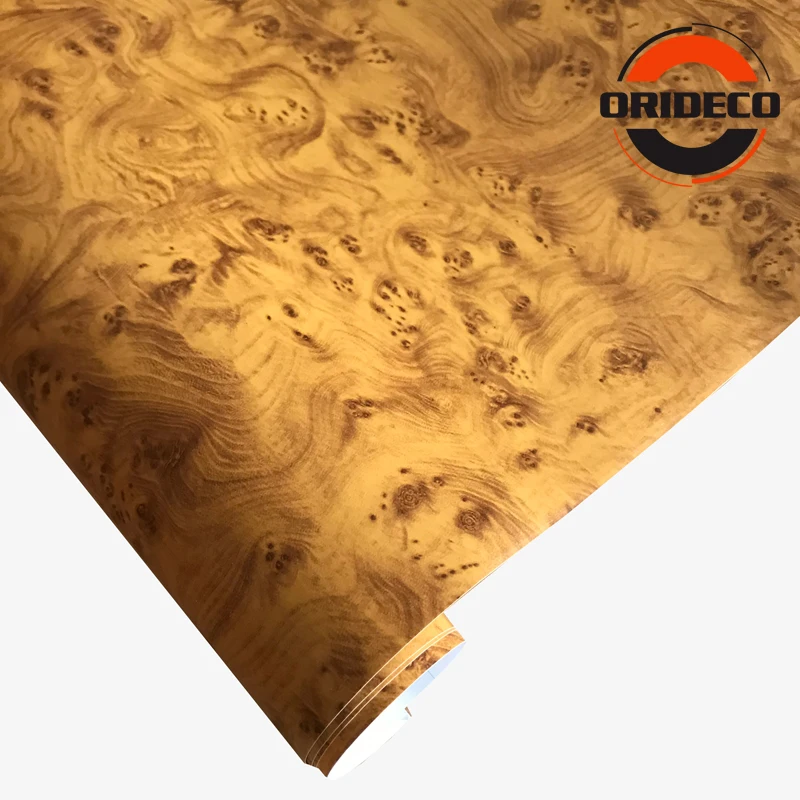 1.52*20M/Roll Glossy Auto Interior Wooden Textured Grain Vinyl Wrap Premium Wood Vinyl Decals For Iphone Laptop Furniture