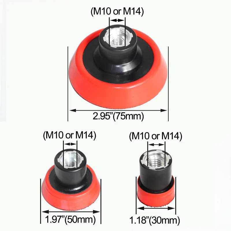 Sanding Disc Backing Pad 3/4/7/6/5 inch 125mm Sandpaper Self-adhesive M14 Hook-Loop Backed Plate 6 Shank fit Sander Grinder Dril