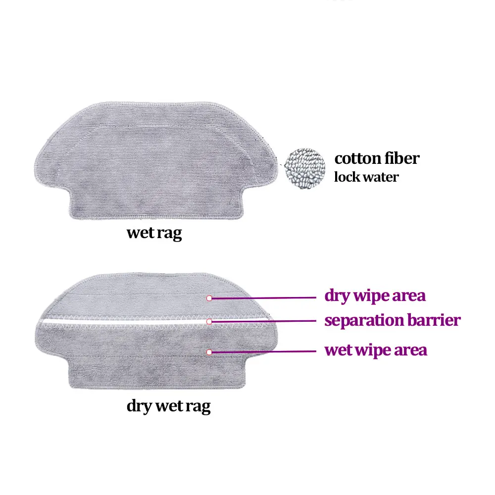 Rodillo de filtro Hepa, cepillo lateral, mopa, paño de trapo para Xiaomi LDS STYJ02YM Conga 3490 Viomi V2 PRO V3 SE, piezas de aspiradora robótica