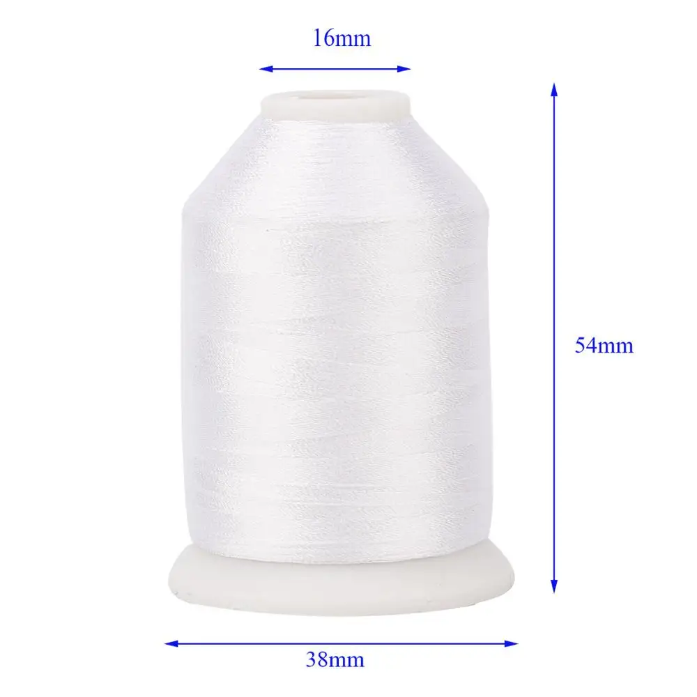 Simthread 1500 Meters Mini-King Spool 60WT Machine Embroidery Bobbin Fill Thread White Black for Sewing Embroidery Machines