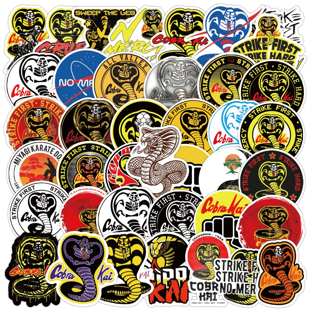 10/30/50PCS Classic TV Show Cobra Kai Graffiti Stickers DIY Snowboard Laptop Luggage Guitar Car Funny Decals Sticker Kids Toys