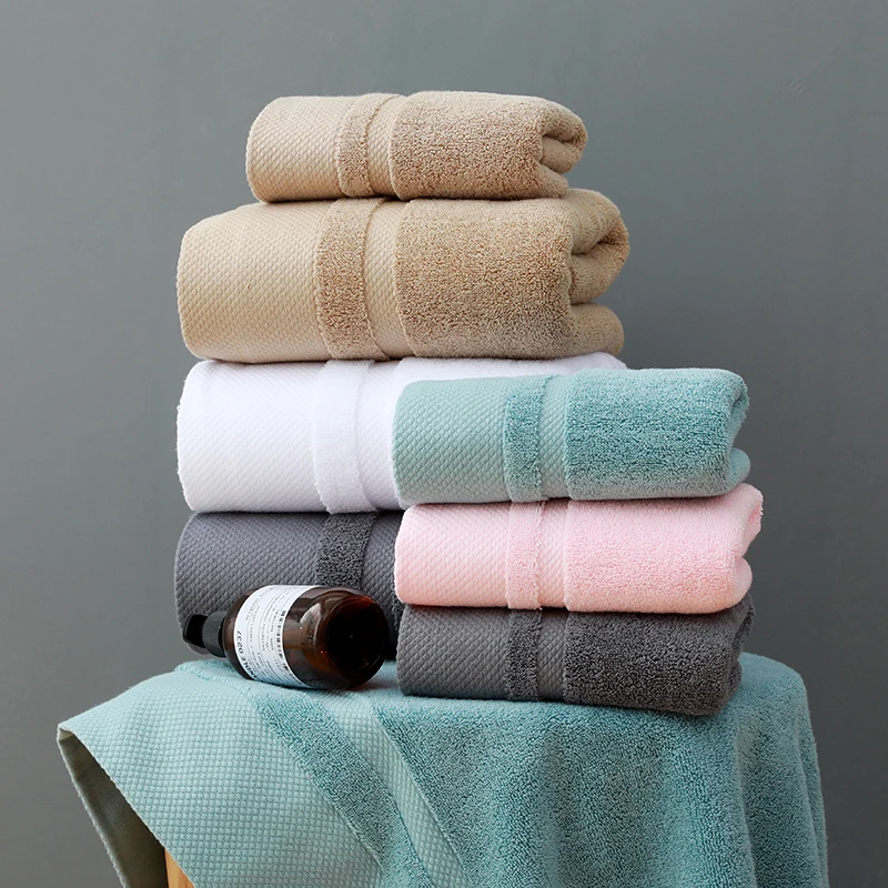 

Thick Cotton Bath Towel Set, Monochromatic Bathroom Towels, Soft and Comfortable, 4 Sets