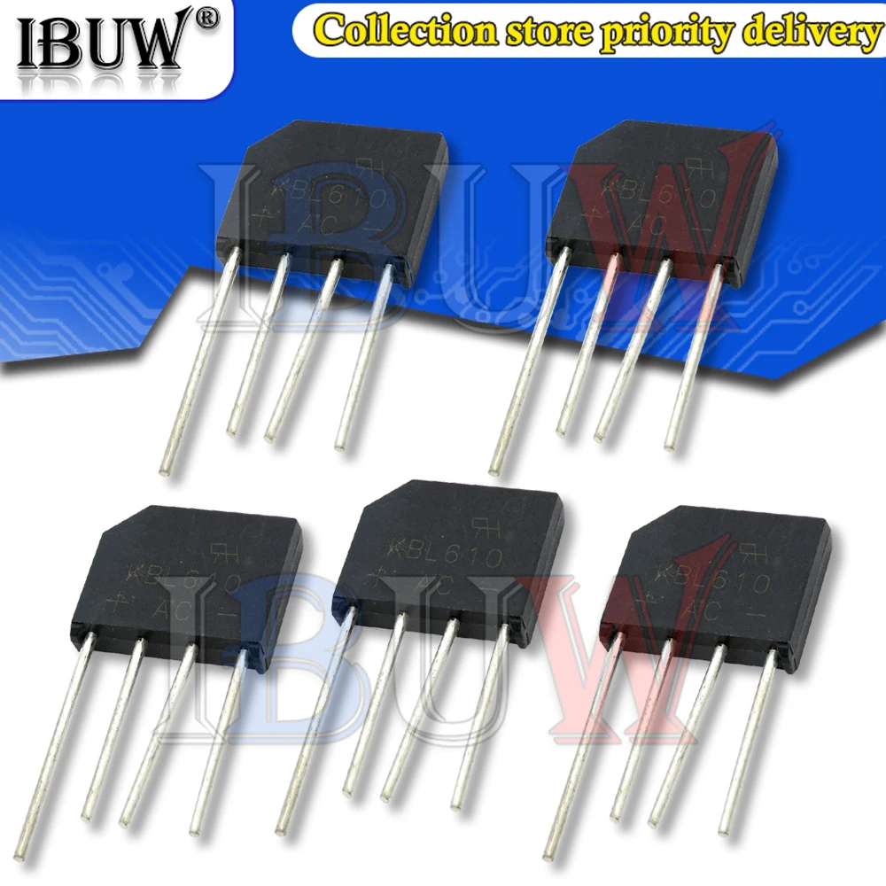 5PCS GBL406 GBU406 GBU606 KBL06 KBL10 KBL606 ZIP Brigde Rectifier