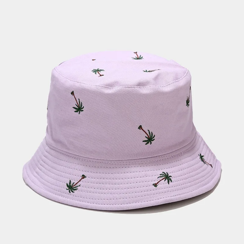 

Cotton Tree Embroidery Bucket Hat Fisherman Hat Outdoor Travel Hat Sun Cap Hats for Men and Women 278