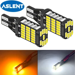 ASLENT 2PCS Super Bright T15 W16W 921 45 SMD LED 4014 Car Auto Canbus Reverse Light Reversing Lighting Back up Lamp yellow white