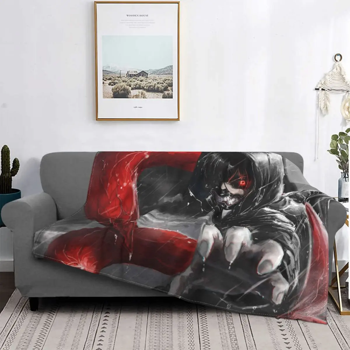 Anime - Tokyo Ghoul Carpet Living Room Flocking Textile A Hot Bed Blanket Bed Covers Luxury Blanket Blanket Flannel Blanket