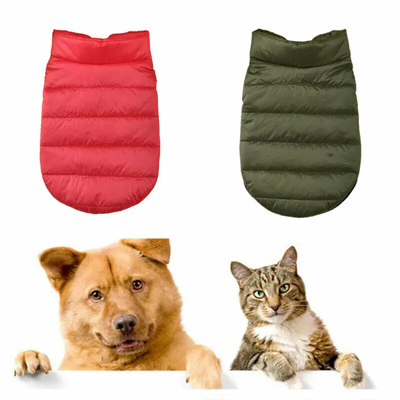 Pet Dog Padded Vest Jacket Warm Clothes Puppy Pet Clothes Winter Sleeveless Coat Clothing For Dogs Costume Vest Apparel