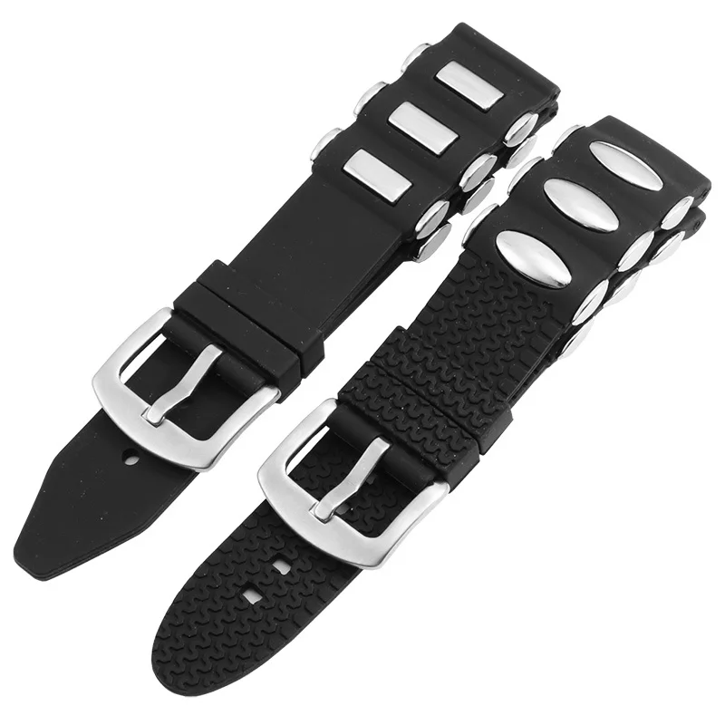 

CICIDD Metal Silicone Watchband 20 22 24 26mm Bracelet With Pin Buckle For Tissot Diesel Black Watch Chain