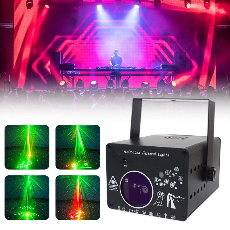 OUTELA 3D Full Color Animation Laser Projection Light Christmas Bar KtV  Beam Animation Stage DJ Disc  Laser Light