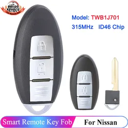 KEYECU TWB1J701 315MHz ID46 Chip per Nissan Micra K13 marzo K13 Leaf 2012 2013 2014 2015 2016 Smart 2 pulsanti Key Remote Fob