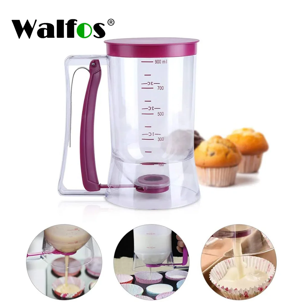 

Walfos Baking Tools Measuring Cup For Cupcakes Pancakes Cookie Cake Muffins Batter Flour Paste Dispenser Cream Separator