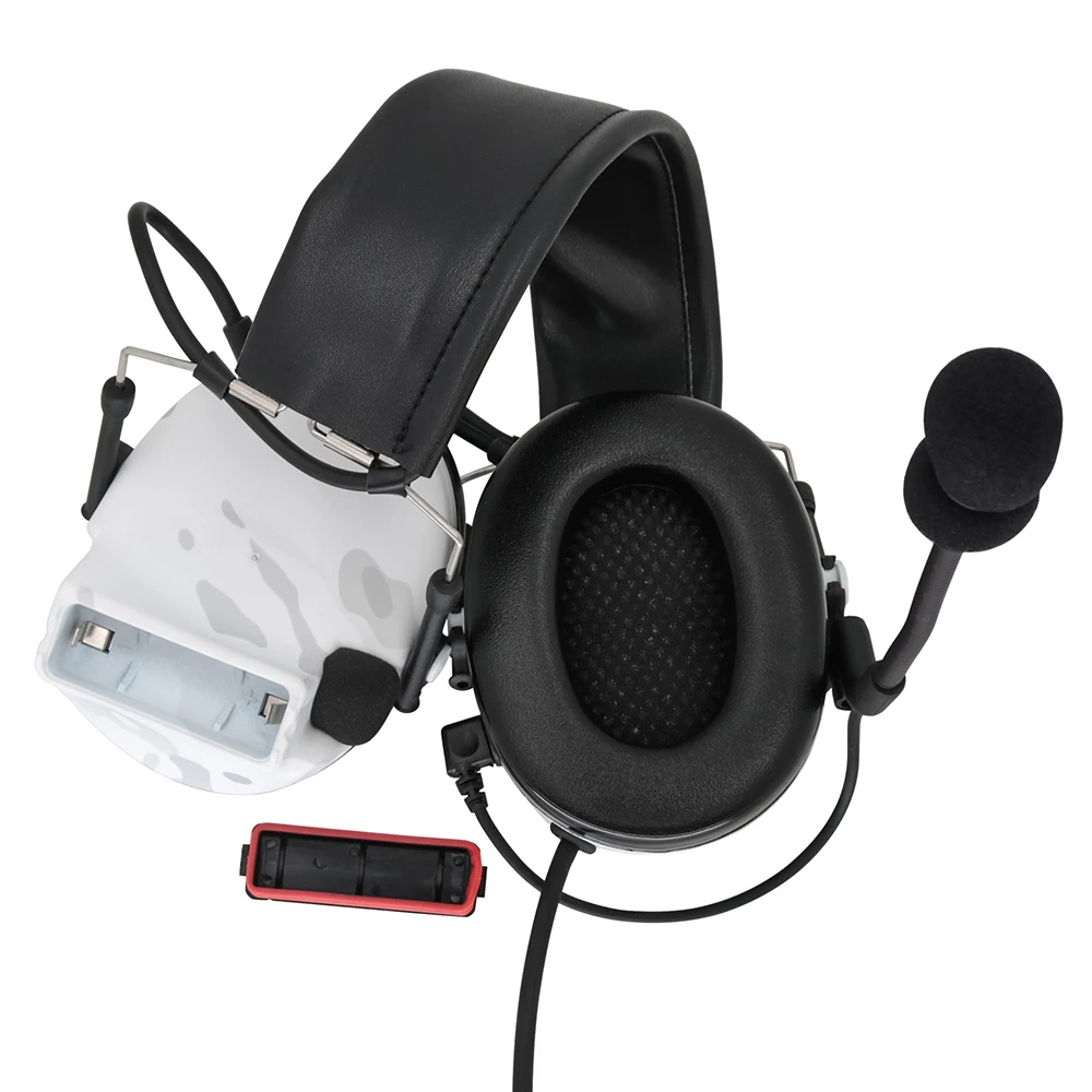 Pick-up Airsoft tactique, réduction du bruit, écouteurs de Protection auditive pour tir (Camouflage blanc)