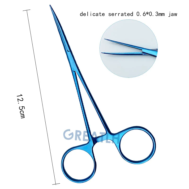 Pince ophtalmique à mâchoire dentelée délicate, pince hémostatique en titane, instrument d'outil ophtalmique, 0.6x0.3mm