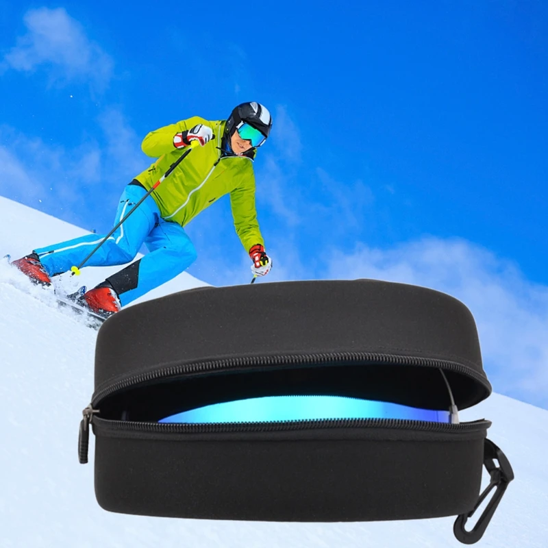 Snow Ski Goggles Hard Case, Snowboard EVA Goggles Box Diving Masks Cases Protection Cover Carrying Zipper Buckle