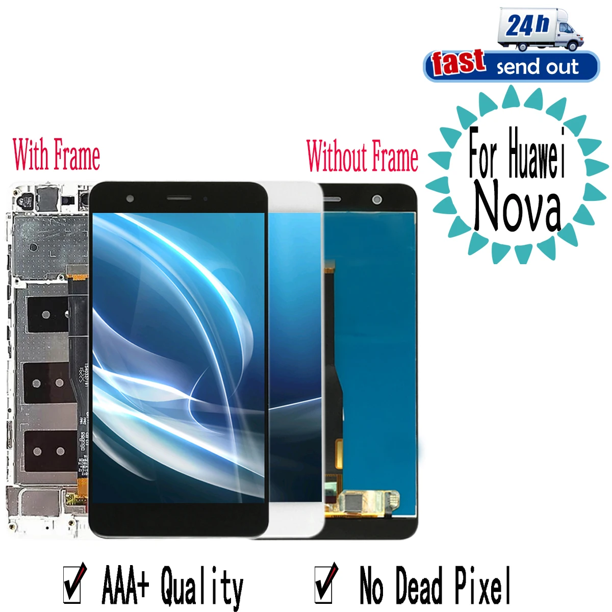 

For Huawei Nova LCD Display Touch Screen Digitizer Assembly Replacement with Frame CAN-L01 L11 L02 L12 L03