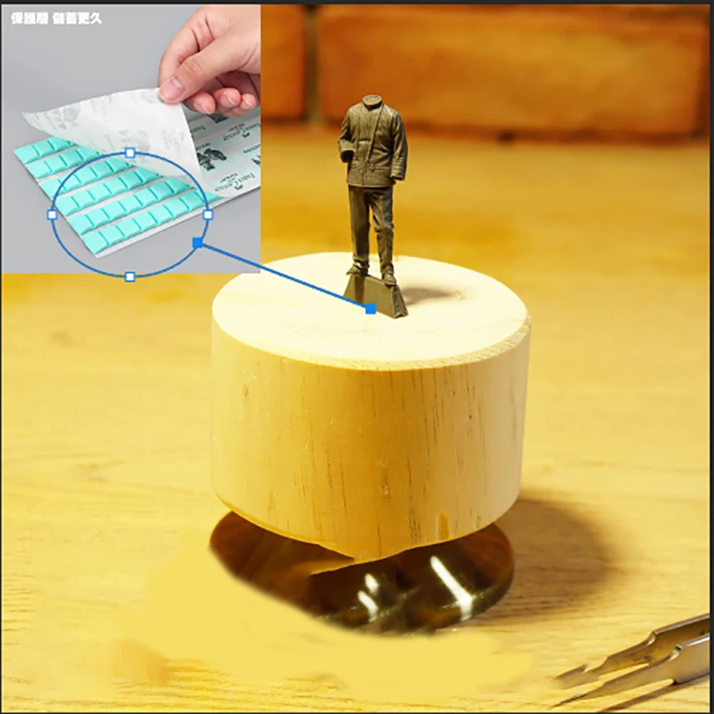 Model Wooden Coloring Table GK Soldier Waship Hand-Held Coloring Base Model Making Tools