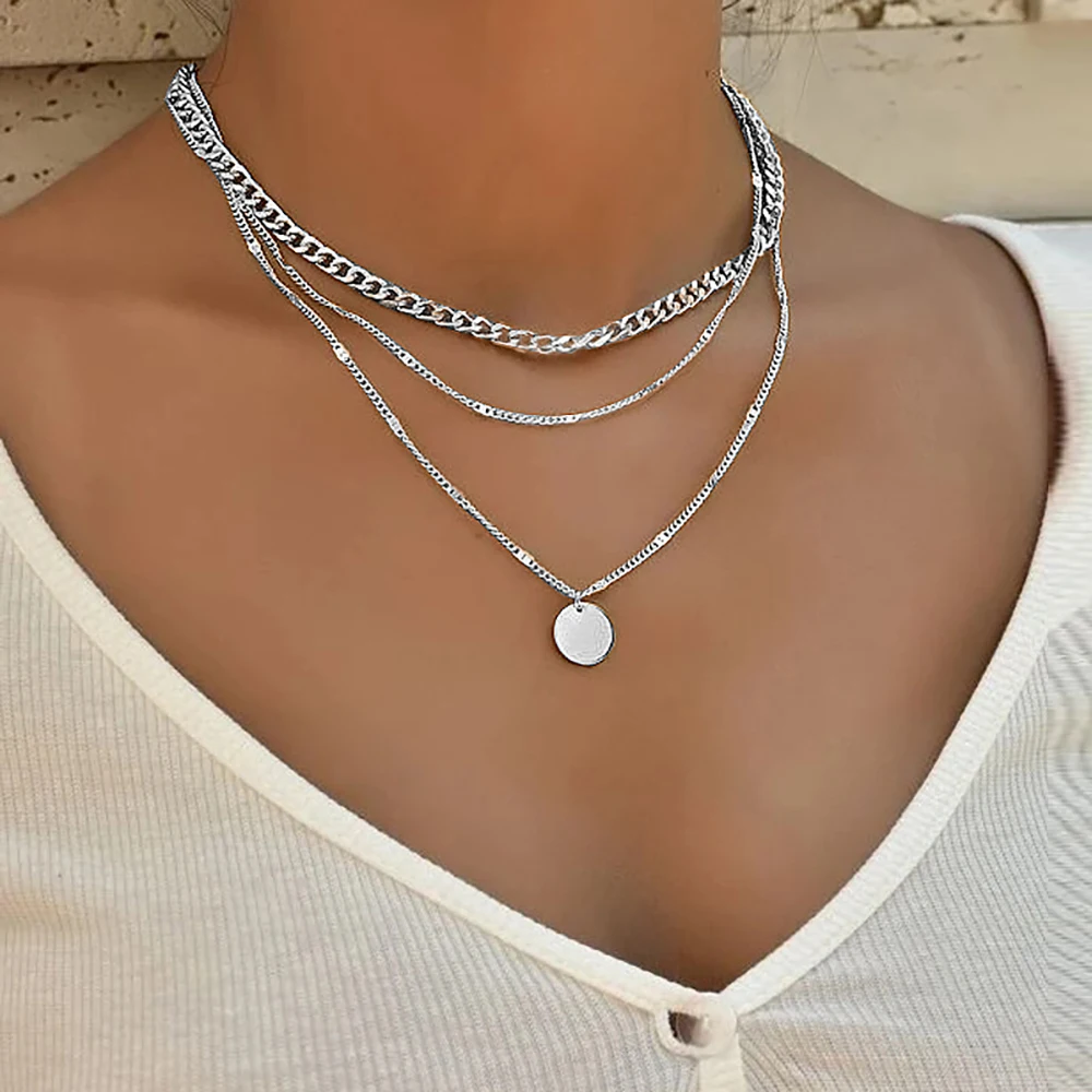 Vintage Necklace on Neck Gold Color Chain Women\'s Jewelry Layered Accessories for Girls Aesthetic Gifts Fashion Pendant 2023