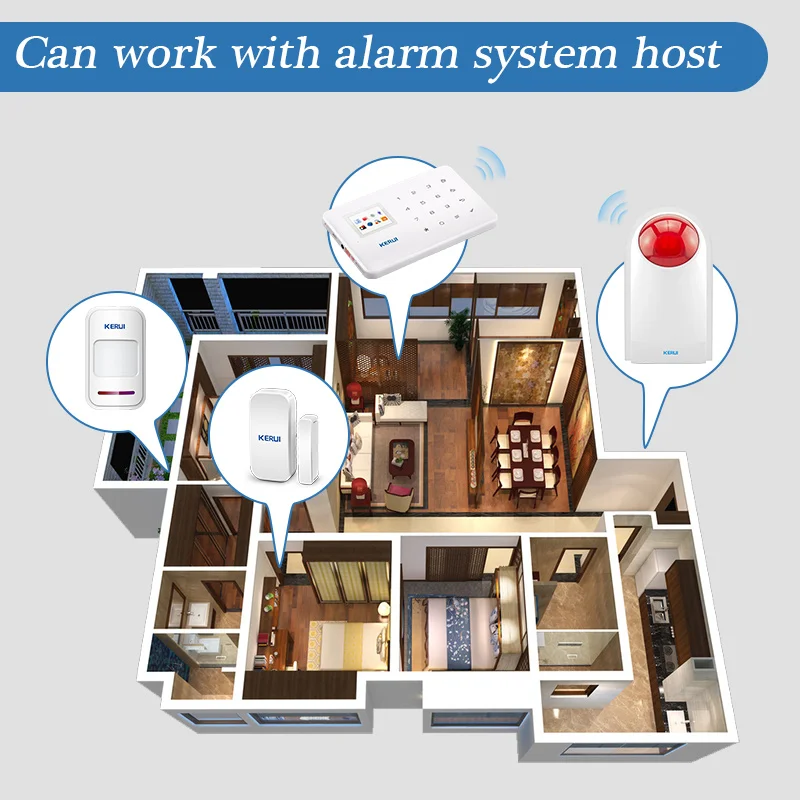 Kerui J008 Wireless Outdoor Flash Siren Waterproof Sound Strobe For Wifi GSM PSTN Home Security System