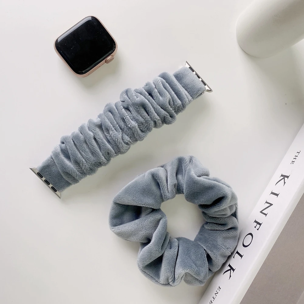 40/44mm 7 6 5 Lady Loop 49mm Ultra for Apple Watch Band 38/42mm 4 3 2 1 Silky Plush Strap for Iwatch 41/45mm Stretchy Scrunchies